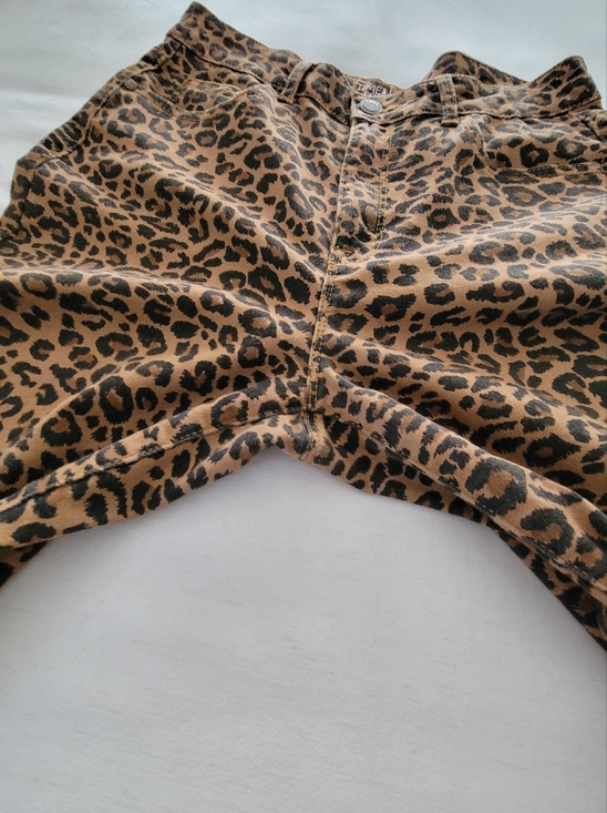 Womens Time and Tru Leopard Print Straight Leg Pants - Brown and Black Size 12 - Picture 7 of 7
